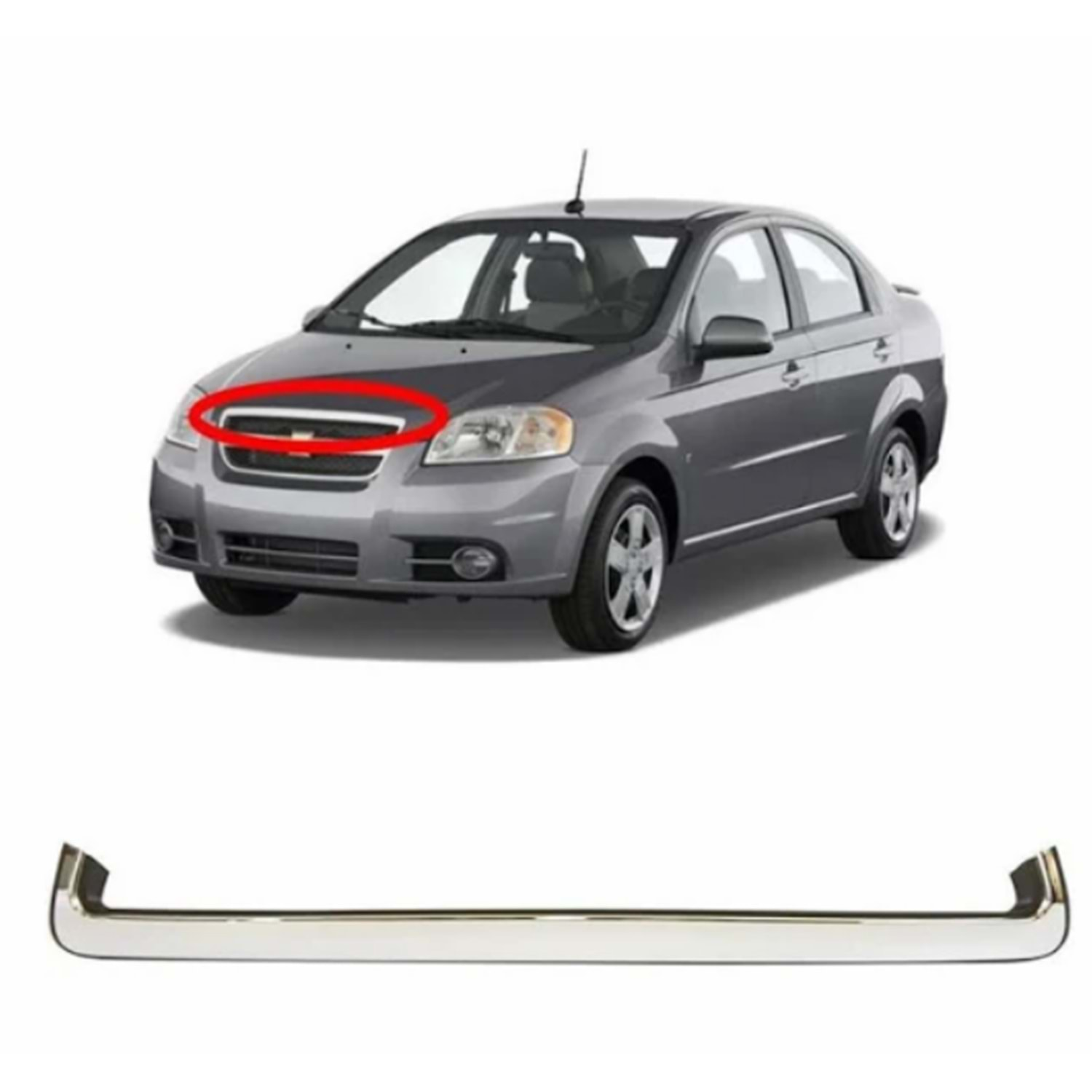 Chevrolet Aveo Üst Panjur Nikelajı 2006 / 2011 Model Eurostamp Marka 96852700