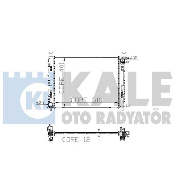 Renault Clio IV 2012 - 2018 Su Radyatörü 12MM Kale Marka 0518591AB