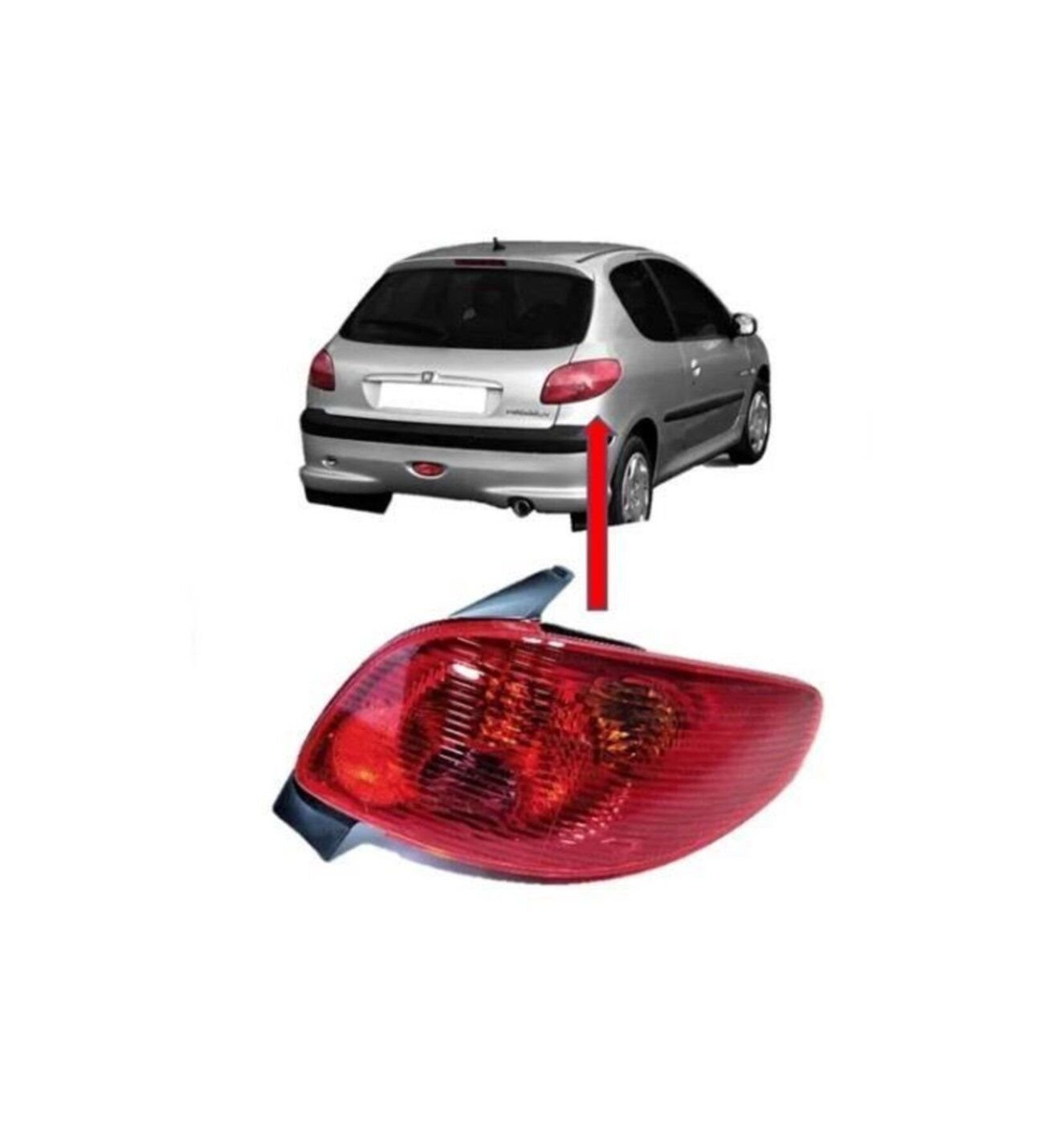Peugeot 206 Sağ Stop Lambası İthal Marka 6351s0