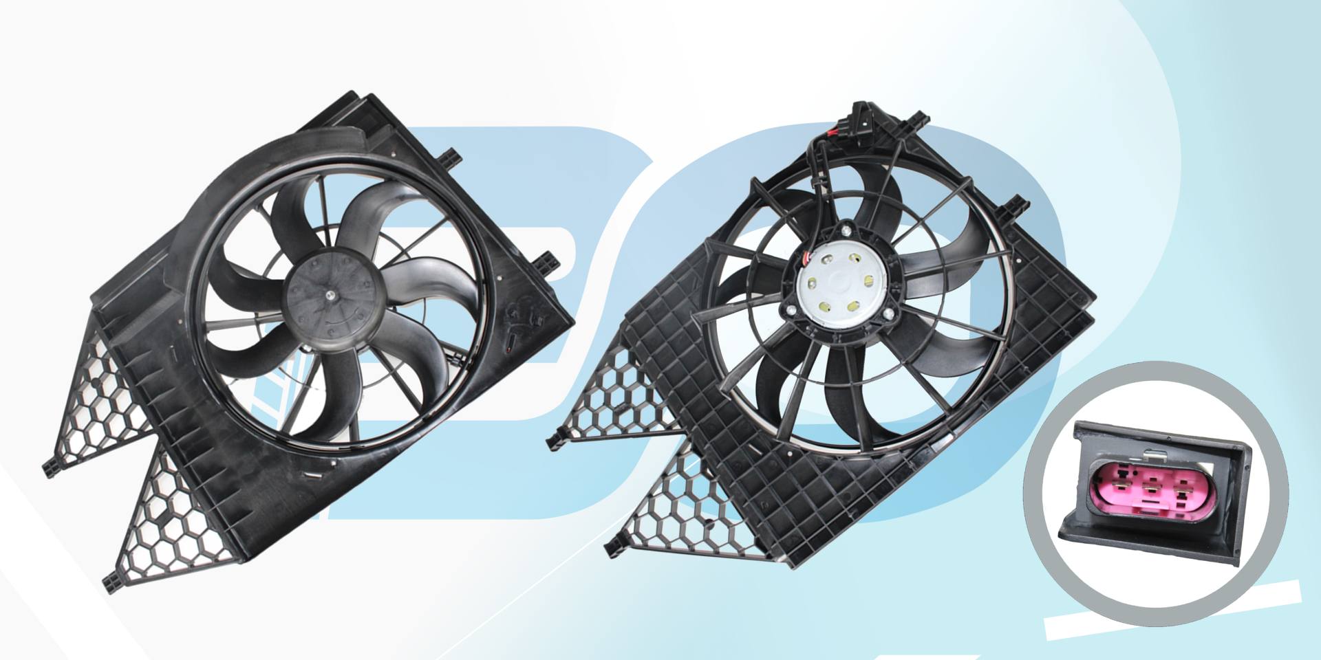 Seat İbiza Davlumbazlı Fan Motoru (390 Mm-3 Fıs-7 Kanat-350W) İthal Marka 6R0121207QS1