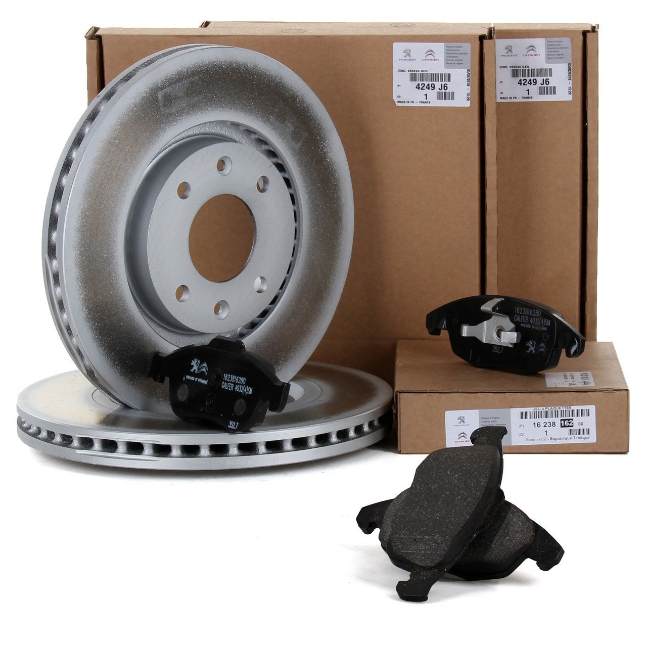 Peugeot Partner Tepee Ön Fren Disk Ve Balata Takımı Orjinal Psa Marka 4249-j6-4254c0