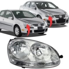 Volkswagen Jetta Sağ Ön Far Camı Wisco Marka 1k6941006r