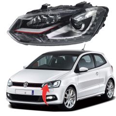 Volkswagen Polo Gti  Sağ Led BiXenon Far Kırımızı Şeritli 2009 Sonrası 6R1941039B