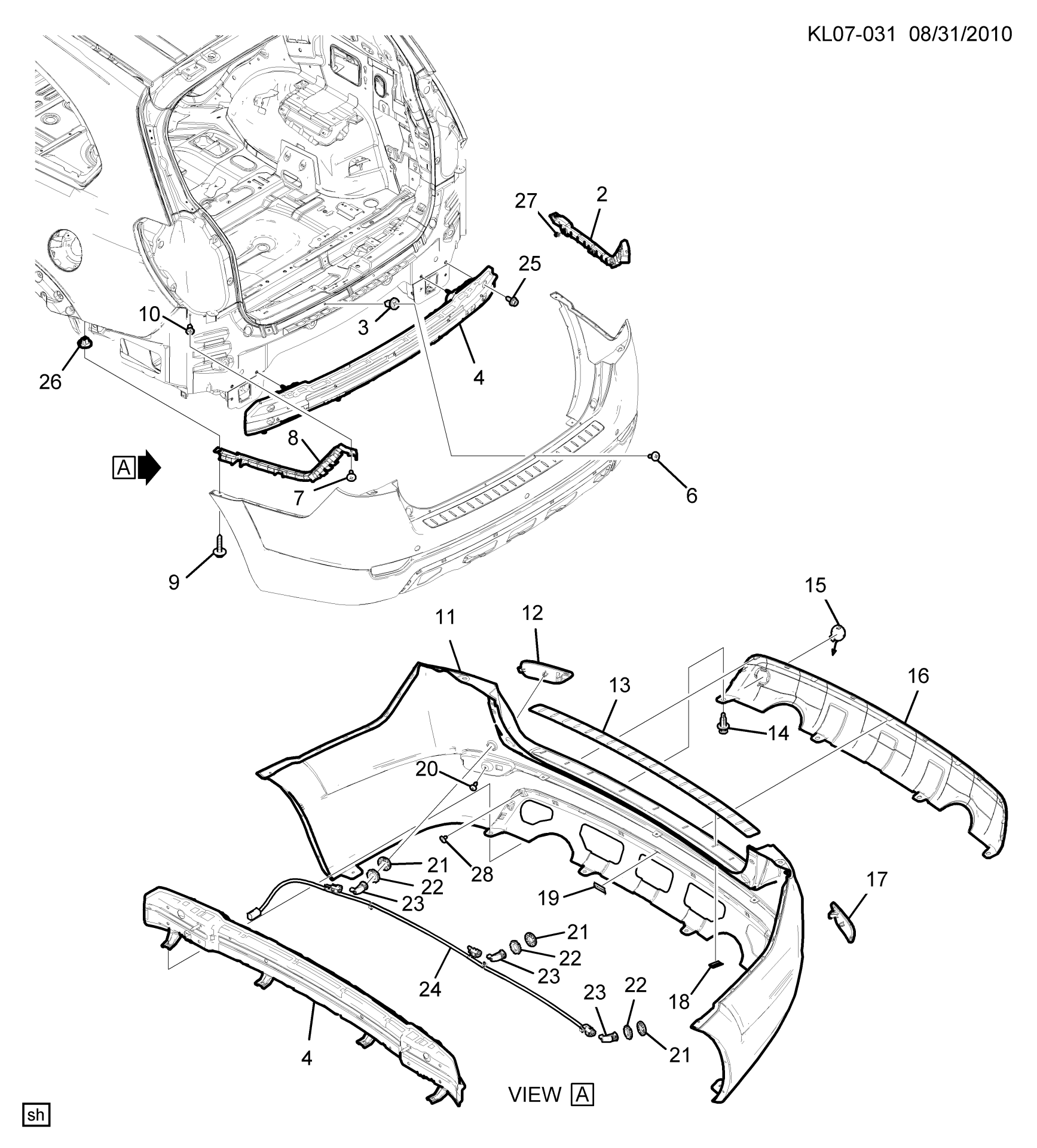 Chevrolet Captiva Arka Tampon Demiri Gm Orjinal 20968509