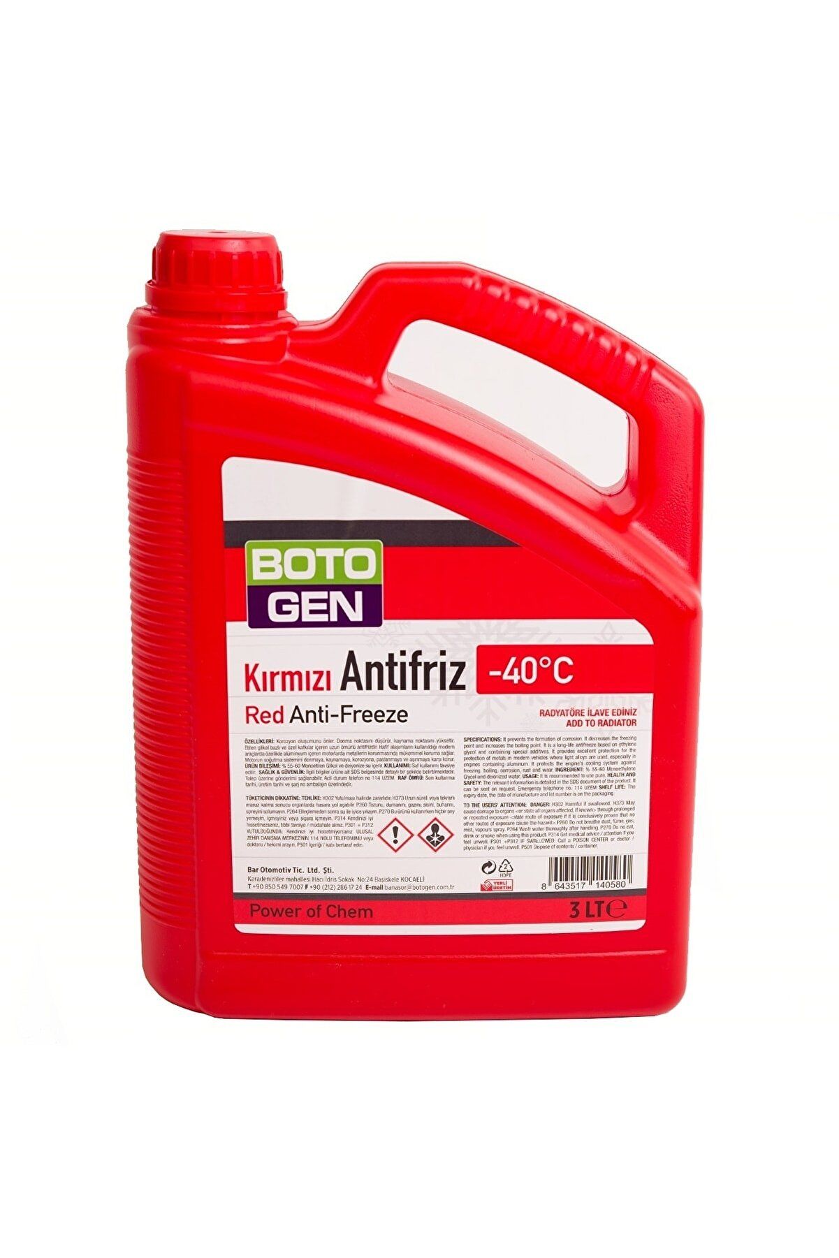 Antifriz Kırmızı -40 (3 Litre) Botogen