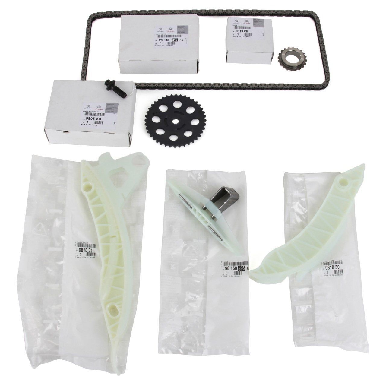 Cıtroen C4 1.6 Benzinli Zincir Seti Komple Set 6 Parça Orjinal Psa Marka 0805k3