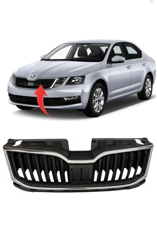 Skoda Octiva Ön Panjur Krom Komple 2018 / 2021 Gkl Marka 5E0853653A