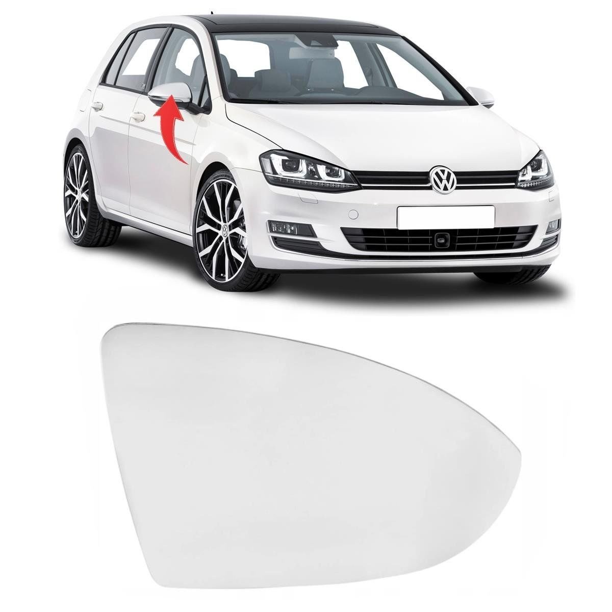 Volkswagen Golf 7-7.5 Sağ Ayna Camı 2013-2019 Wisco Marka 5G0857522