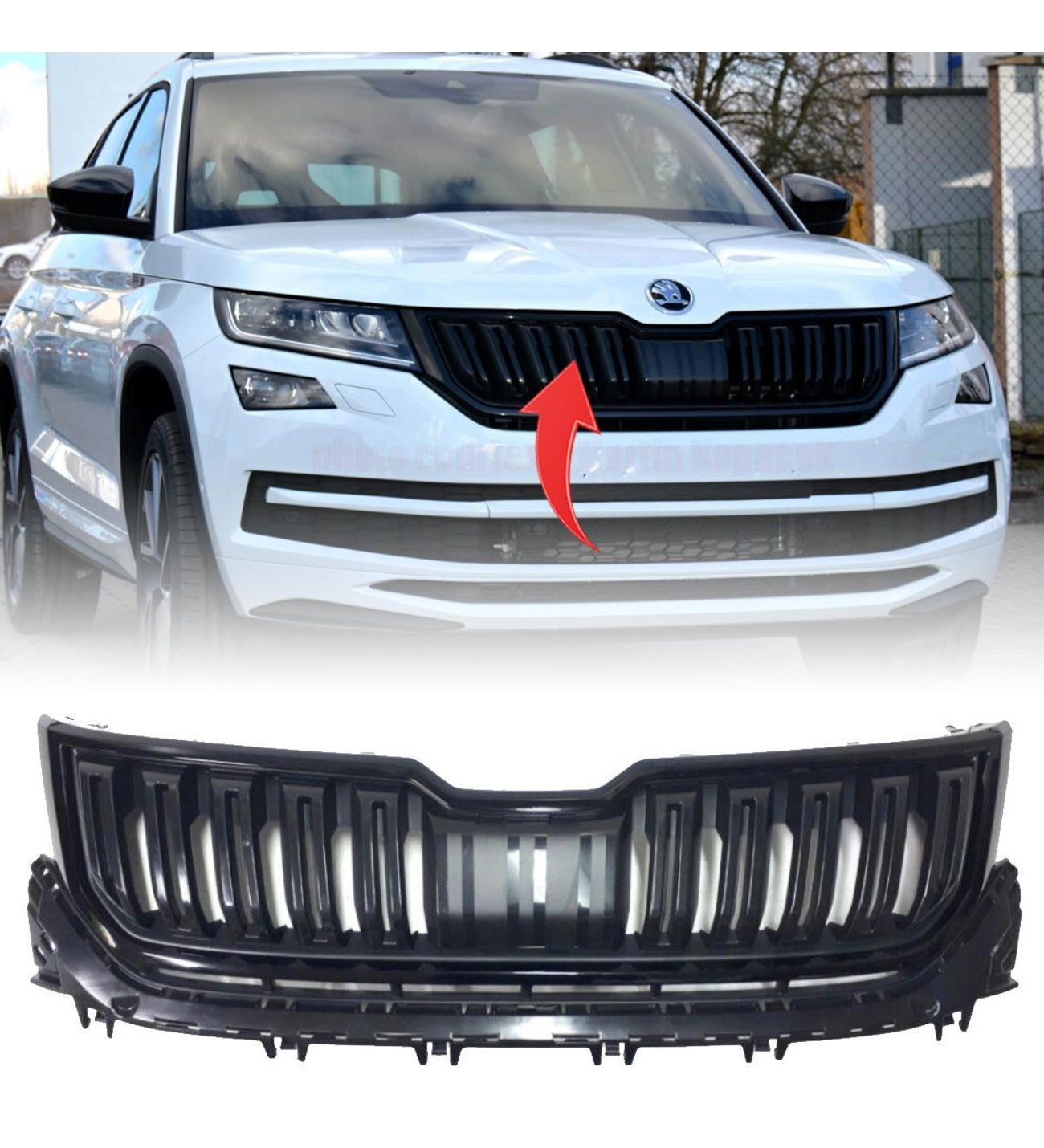 Skoda KodiaQ Ön Panjur Parlak Siyah 2017-2023 GKL Marka 565853653A