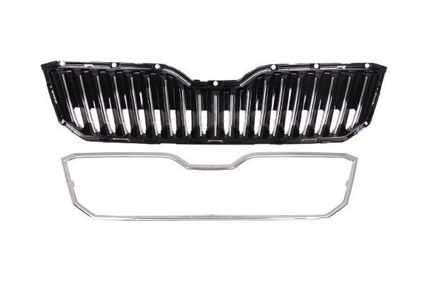 Skoda Superb Ön Panjur Krom+Üst Plastik 2015-2019 GKL Marka 3V0853653A