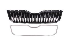 Skoda Superb Ön Panjur Krom+Üst Plastik 2015-2019 GKL Marka 3V0853653A