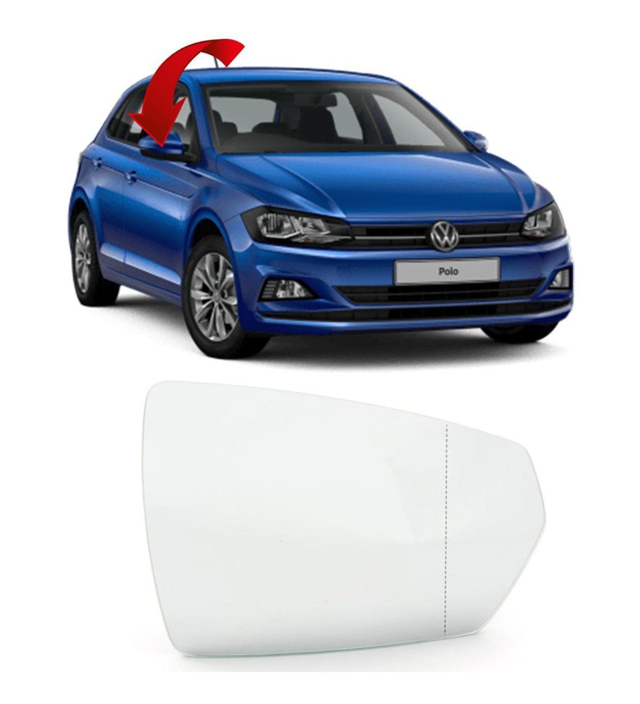 Volkswagen  Polo Sağ Ayna Camı 2018-2020 Wisco Marka 2G0857522C