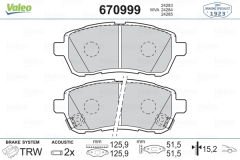 Ford Fiesta 2012-2018 Ön Fren Balata Takımı Valeo Marka 670999 - 1550219