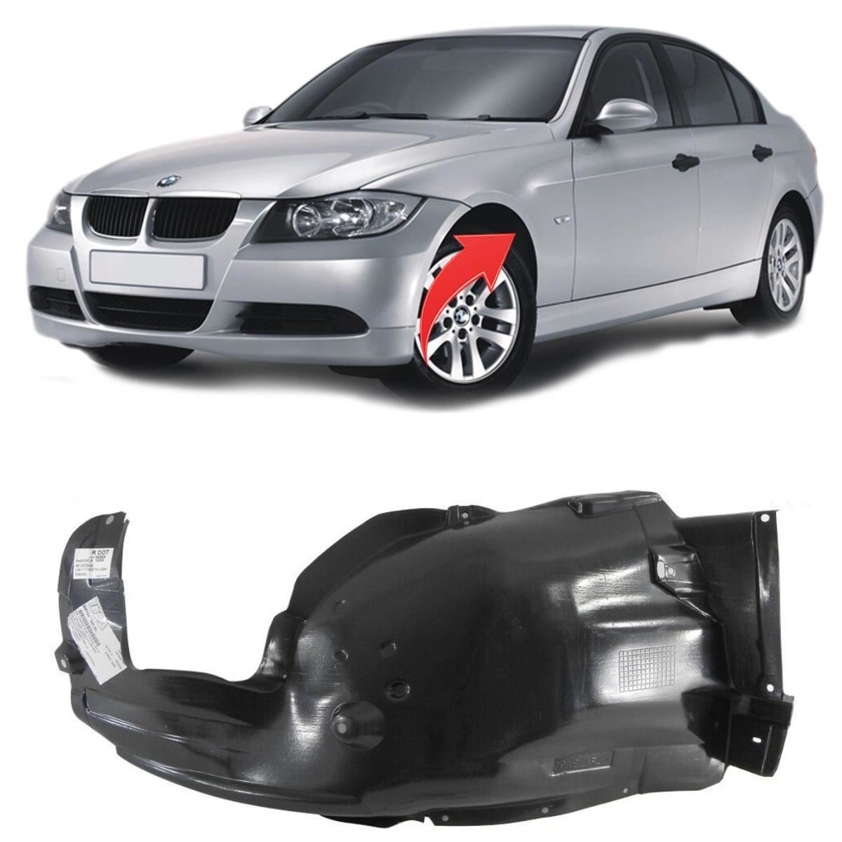 BMW E90 Çamurluk Davlumbazı Ön Sol Arka Taraf 2005-2012 GKL Marka 51717059379