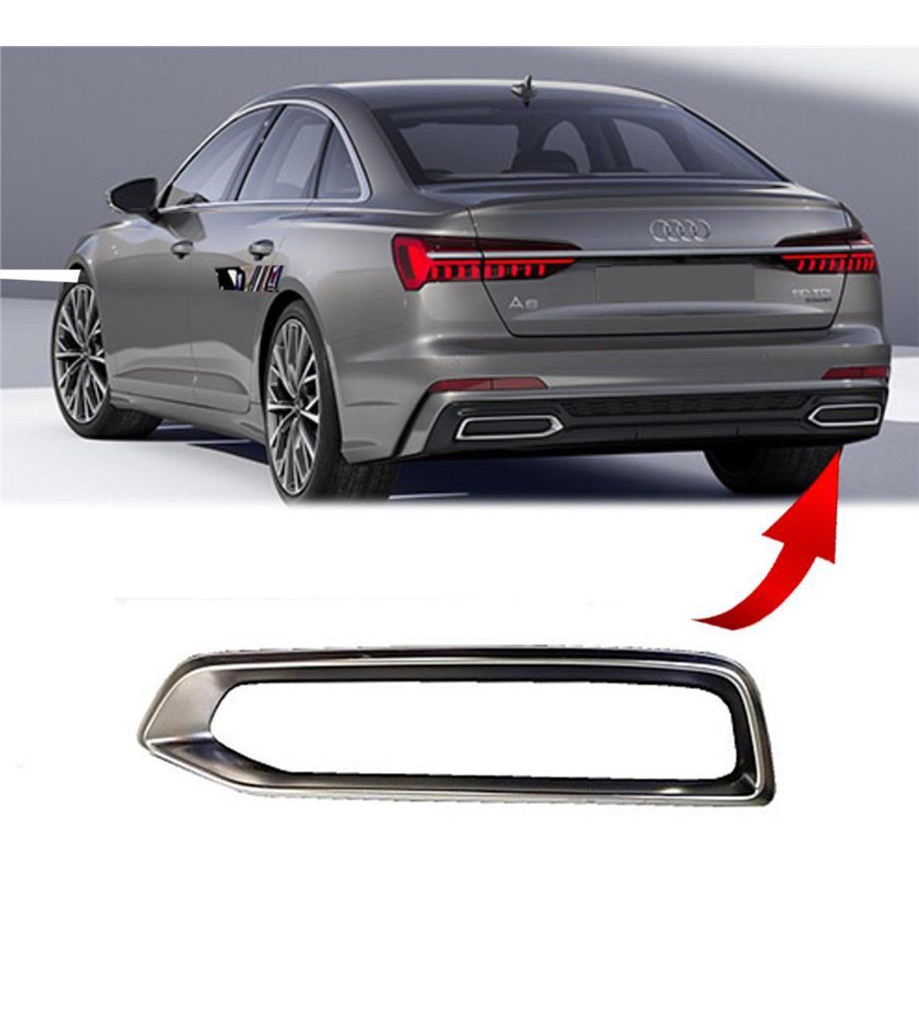 Audi A6 Arka Spoyler Sağ Süs Çıtası Krom 2019-2022 GKL Marka 4K0807812