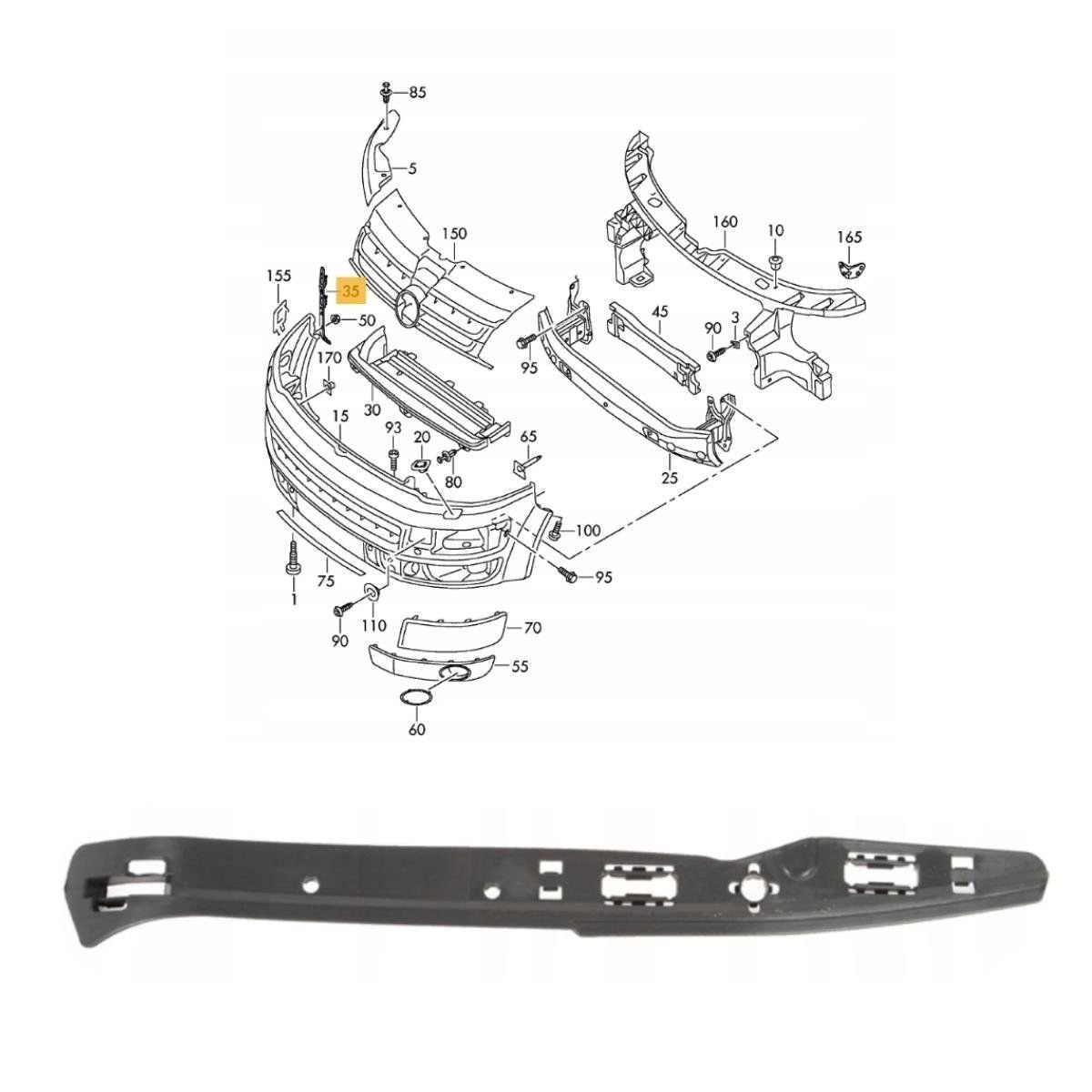 Volkswagen Transporter T5-T6 Sağ Ön Tampon Braketi 2004-2014 GKL Marka 7H0807184A