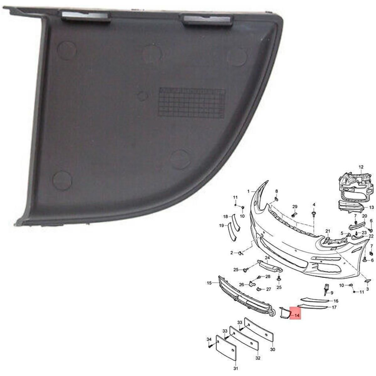 Porsche Panamera Ön Tampon Kapağı Sol 2014-2016 GKL Marka 97050554303