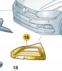 Volkswagen Polo Ön Tampon Kapağı Sol 2018-2020 GKL Marka 2G0853665F