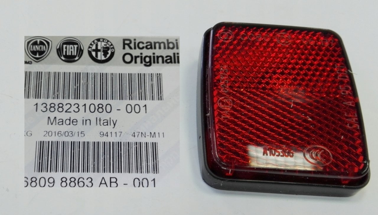 Fiat Doblo (2005-2009) Arka Tampon Reflektörü Opar Orjinal 1388231080 /1348401080